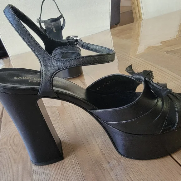 Saint Laurent leather platform sandals 40/10 - Picture 4 of 7